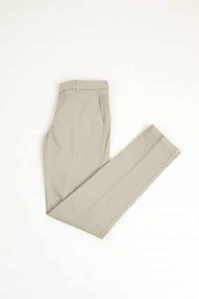 Baumwollhose in Hellgrau-Beige