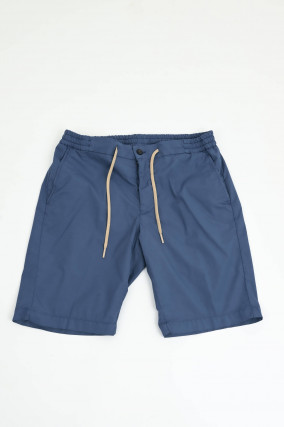 Bermuda-Shorts aus Baumwoll-Mix in Avio