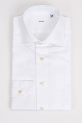 Hemd aus Baumwoll-Twill in Weiß