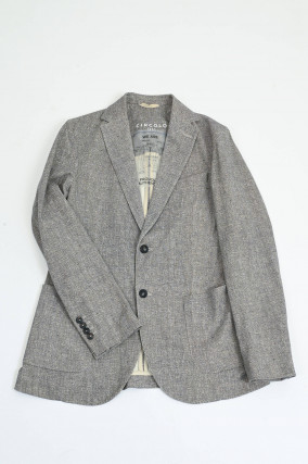 Gemustertes Sakko in Taupe/Weiß
