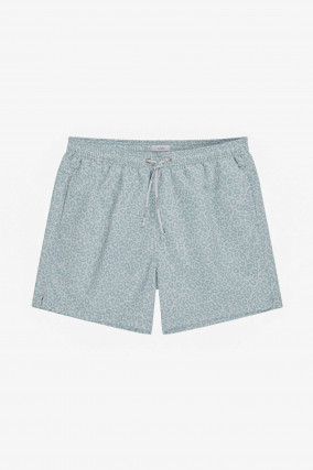 Badeshorts mit Allover Print in Mintgrün