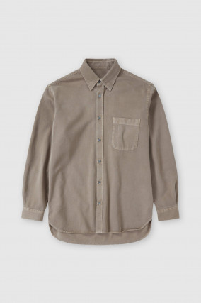 Baumwoll-Twill Hemd in Braun