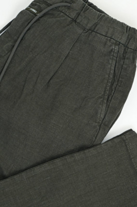 Hose VIRGO aus Leinen in Pepper Grey
