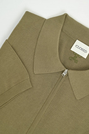 Poloshirt mit Zip in Chino Green