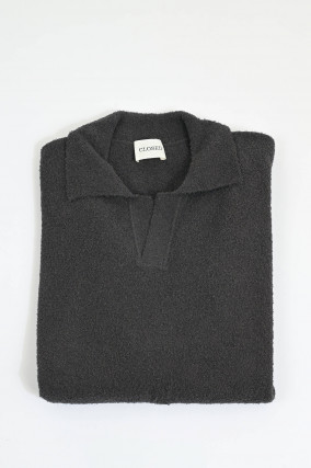 Poloshirt aus Baumwoll-Frottee in Braun