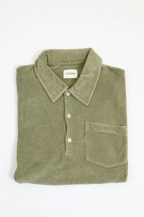 Poloshirt aus Baumwoll-Frottee in Chino Green