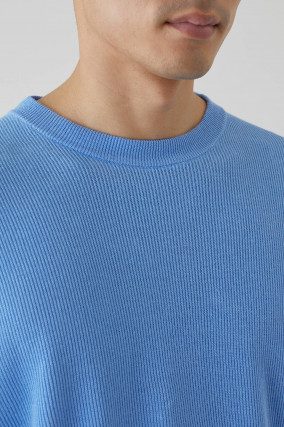 Feinstrick Pullover in Hellblau