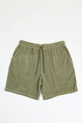 Frottee-Bermudashorts in Chino Green