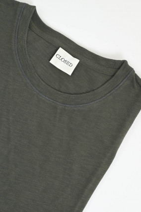 Basic Kurzarm-Shirt in Pepper Green