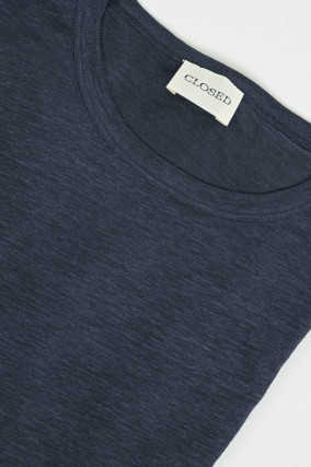 T-Shirt aus Leinen in Smokey Blue