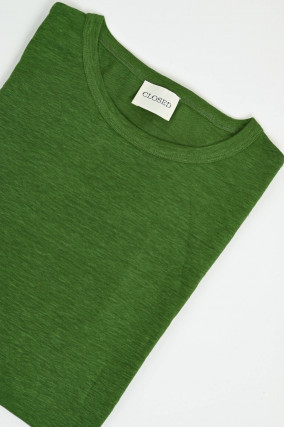 T-Shirt aus Leinen in Ranger Green