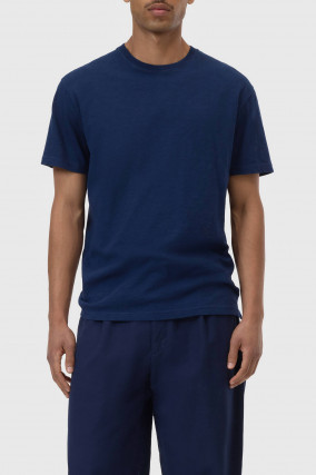 T-Shirt mit Logo-Stickerei in Ink Blue