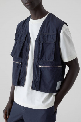 Weste aus Baumwoll-Mix in Navy