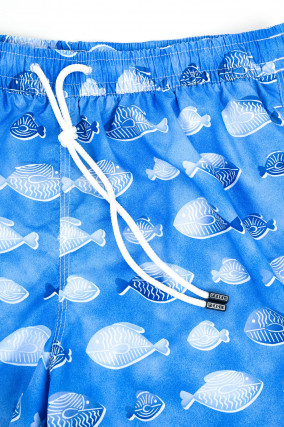 Badehose MADEIRA mit Print in Blau