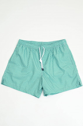 Badehose mit Quallen-Print in Grün/Blau