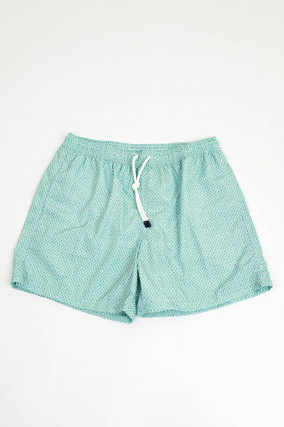 Badehose mit Mosaikmuster in Grün