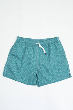 Badehose MADEIRA mit Mosaikmuster in Dunkelgrün