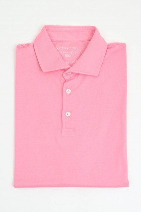 Jersey-Poloshirt in Bright Pink