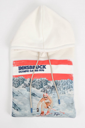 Hoodie OLYMPIADE INNSBRUCK in Weiß