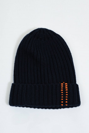 Rippstrick-Mütze in Navy