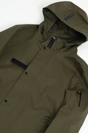 Parkamantel mit Kapuze in Olive grey