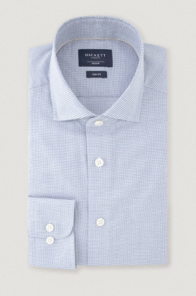 Slim Fit Hemd in Blau gemustert