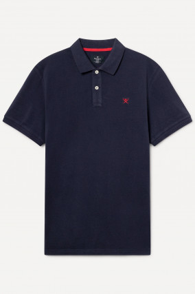 Poloshirt mit gesticktem Logo in Navy