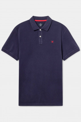 Poloshirt mit gesticktem Logo in Navy