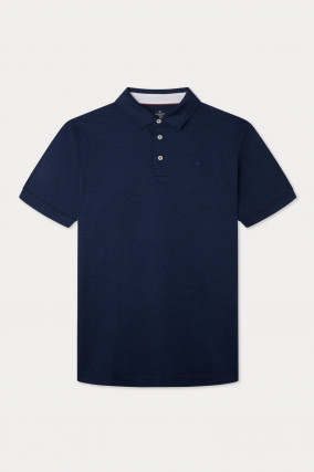 Poloshirt in Navy meliert