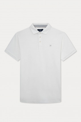 Poloshirt mit hemdähnlichen Kragen in Weiß