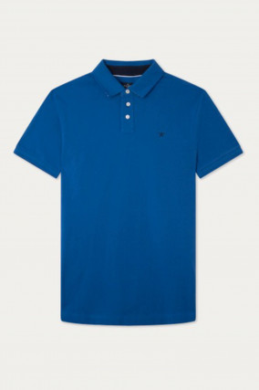 Poloshirt mit leichter Struktur in Blau