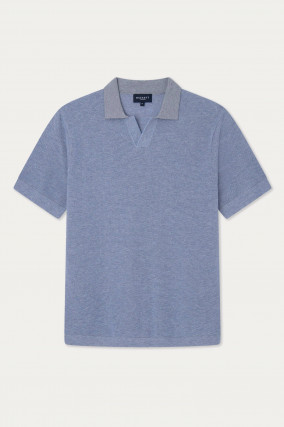 Poloshirt mit Struktur in Blau