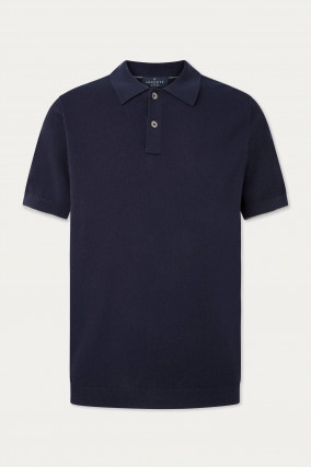 Poloshirt mit Struktur in Navy