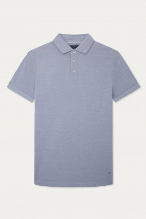 Poloshirt in Mittelblau meliert