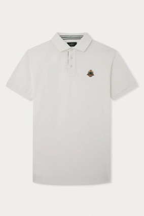 Polo-Shirt mit gesticktem Logo in Weiß
