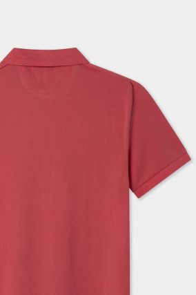 Poloshirt mit gesticktem Logo in Coral