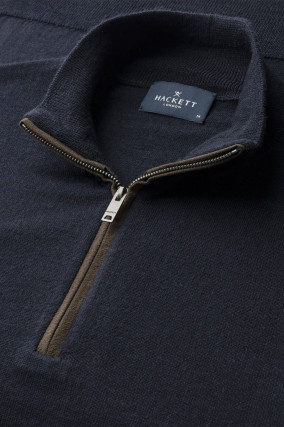 Pullover aus Woll-Seiden-Mix in Midnight