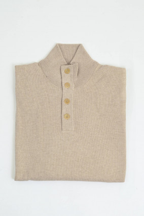 Feinstrick Troyer aus Cash-Mix in Light Beige