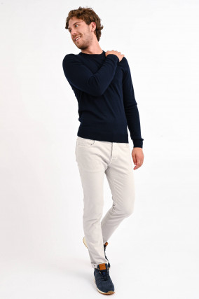 Pullover mit Rundhalsausschnitt in Navy