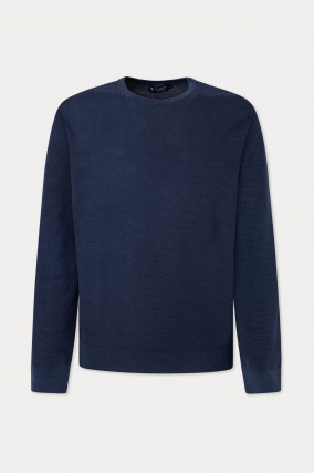 Leichter Pullover aus Baumwolle in Navy