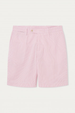Shorts aus Baumwolle mit Streifen in Rosa/Weiß