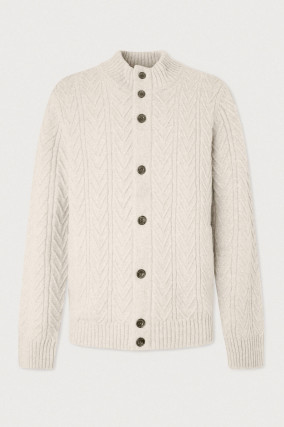 Merinowolle Strickjacke in Beige