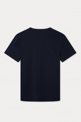 T-Shirt mit Logo-Schriftzug in Navy