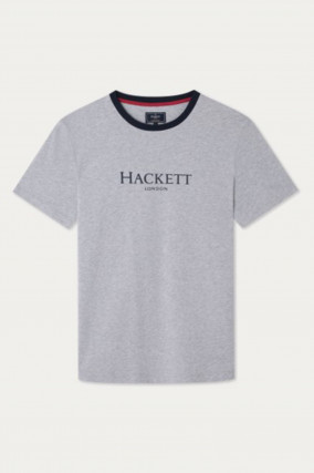 T-Shirt mit Logo-Schriftzug in Hellgrau