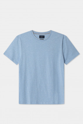 T-Shirt mit gesticktem Logo-Detail in Hellblau