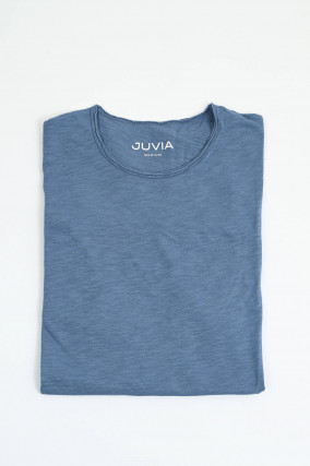 T-Shirt aus Baumwoll-Viskose-Mix in Denim