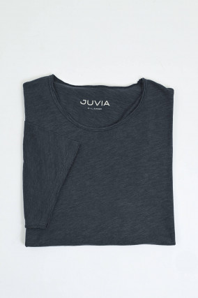  T-Shirt aus Baumwoll-Viskose-Mix in Dark Grey