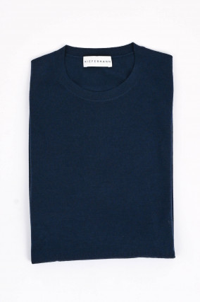 Strickpullover aus Merinowolle in Navy