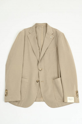 Sakko aus Baumwoll-Seiden-Mix in Beige