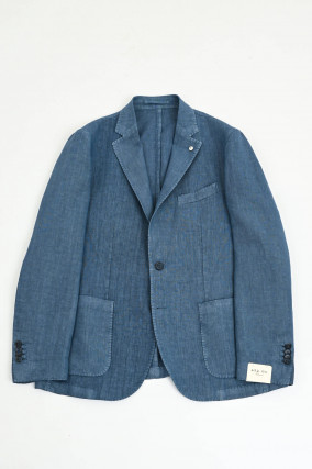 Sakko aus Leinen in Denimblue